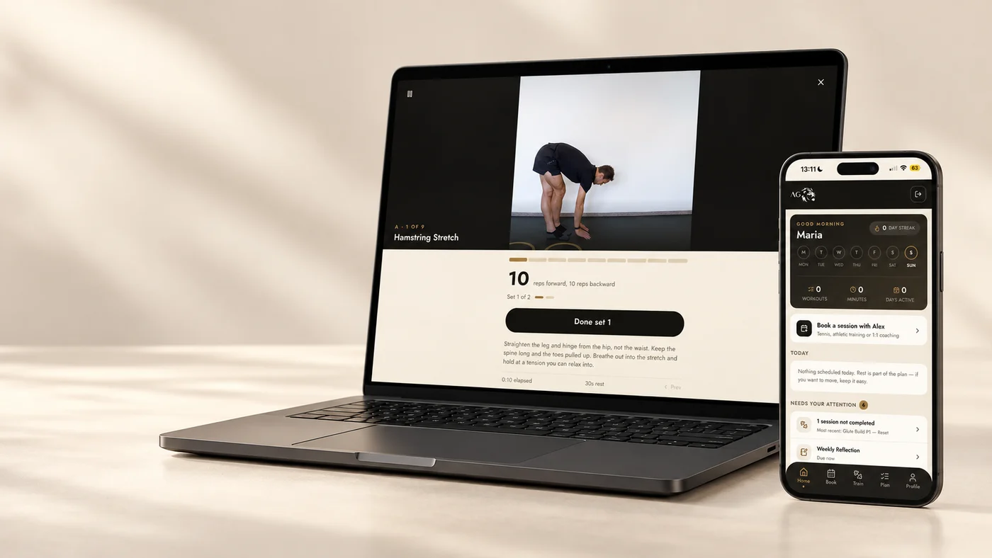 The AG Performance App on a laptop and an iPhone